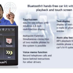 BURY Bluetooth® hands-free car kit with MP3 playback and touch screen