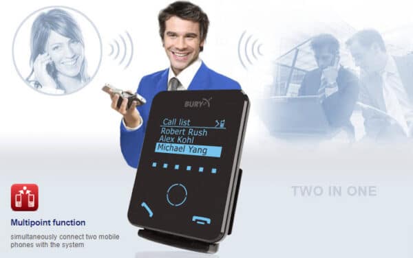 BURY Bluetooth® hands-free device with touchscreen display and battery charge function for your mobile telephone (CC9058)
